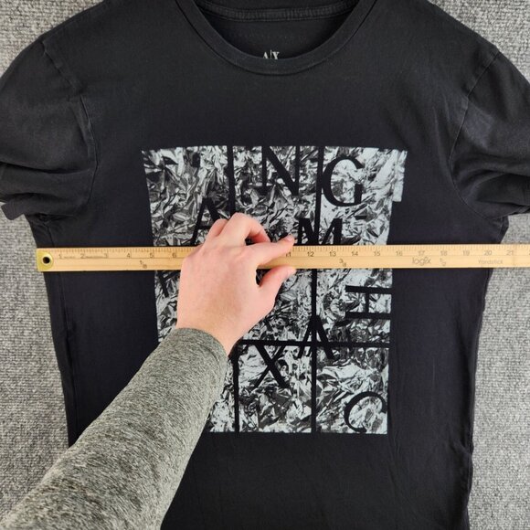 Armani Exchange T-shirt Women Large Logo Short Sleeve Black Graphic Soft Adult - Picture 9 of 14